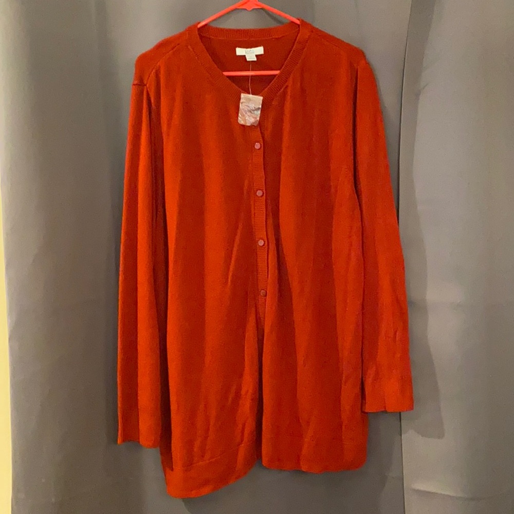 3x brick red cardigan